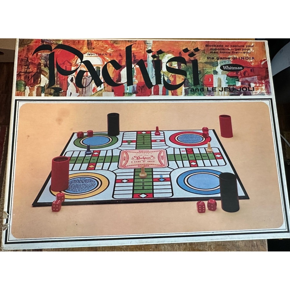 1967‎ VINTAGE Game Whitman's Pachisi & Le Jeu Joli Board Games of India Complete